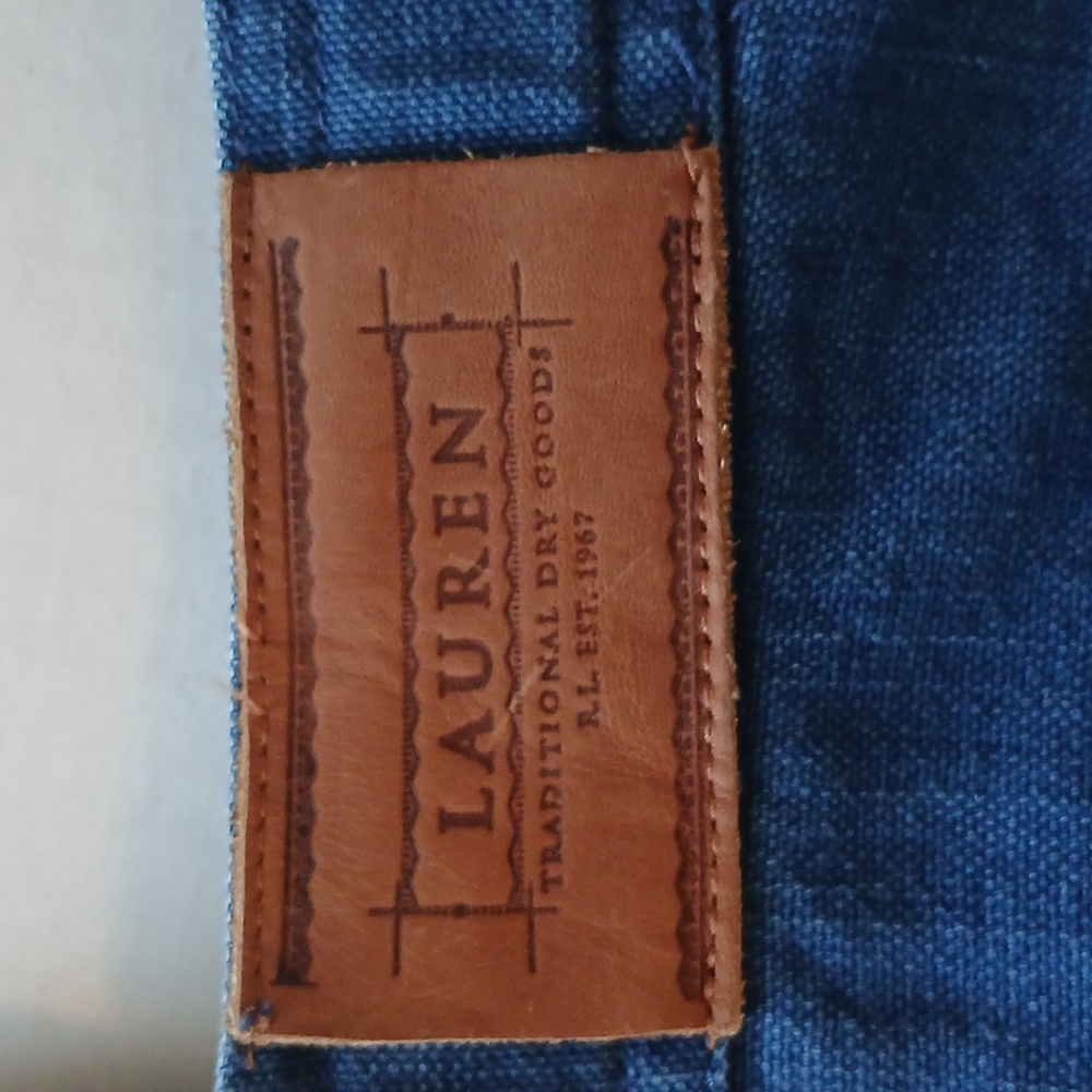 Vintage Lauren Ralph Lauren Women's Blue Cargo Jean Shorts 22W 100% Cotton. - Picture 3 of 8